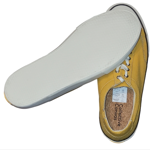 Collective Canvas Vier Shoes Mens Size 12 NWOB Yellow Canvas Sneakers - Picture 4 of 5